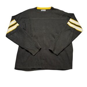 🖤💛 Vintage Aeropostale Black Yellow Stripe Crewneck Sweater Men’s M‎ 🧥